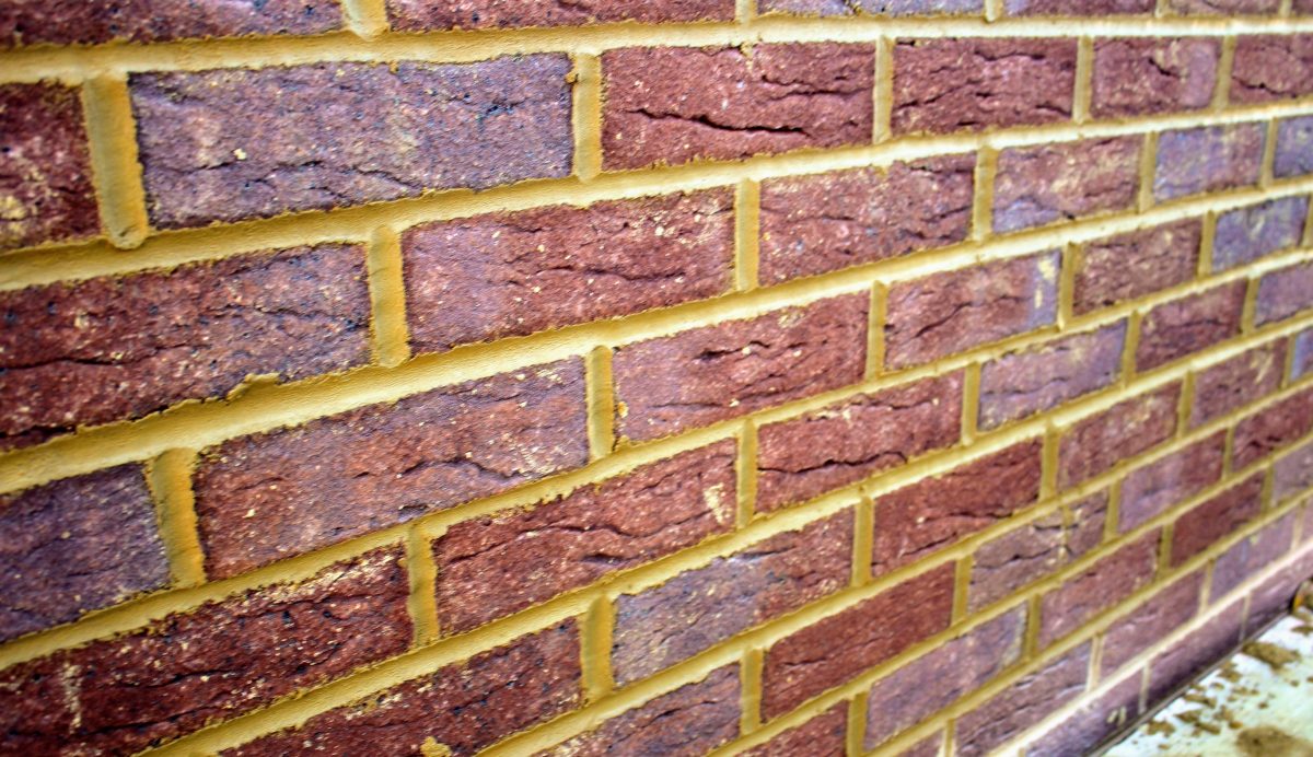 Close-up of finished brickwork and pointing