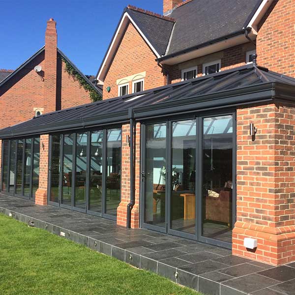 Finished side-return extension with bi-fold doors, Crawley